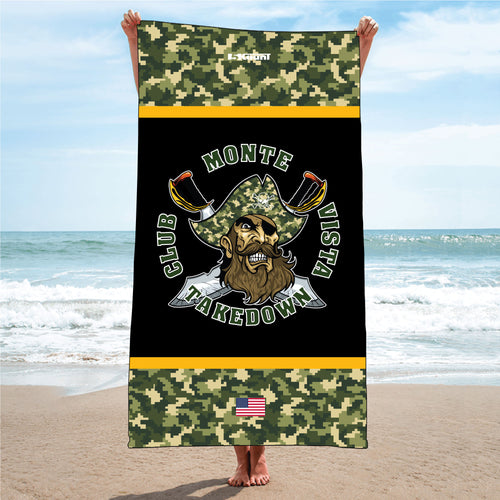 Monte Vista Takedown Club Wrestling Sublimated Beach Towel - 5KounT2018