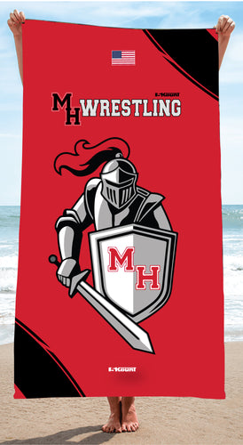 Morris Hills Wrestling Sublimated Beach Towel - 5KounT2018