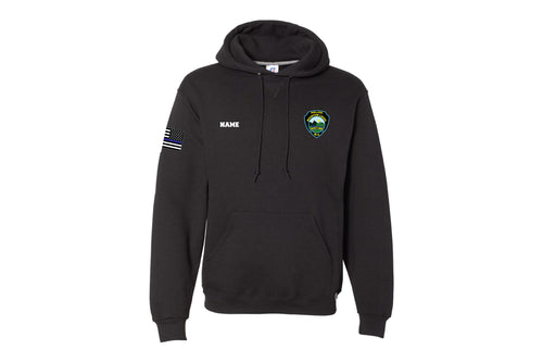 Mountain Lake Police Russell Athletic Cotton Hoodie - Black - 5KounT