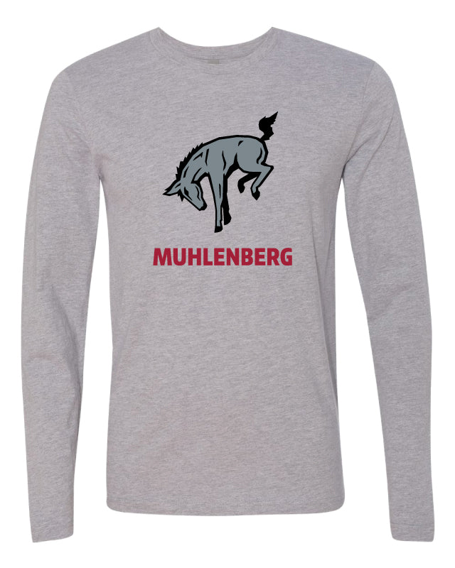 Muhlenberg University Long Sleeve Cotton Crew - Heather Grey - 5KounT