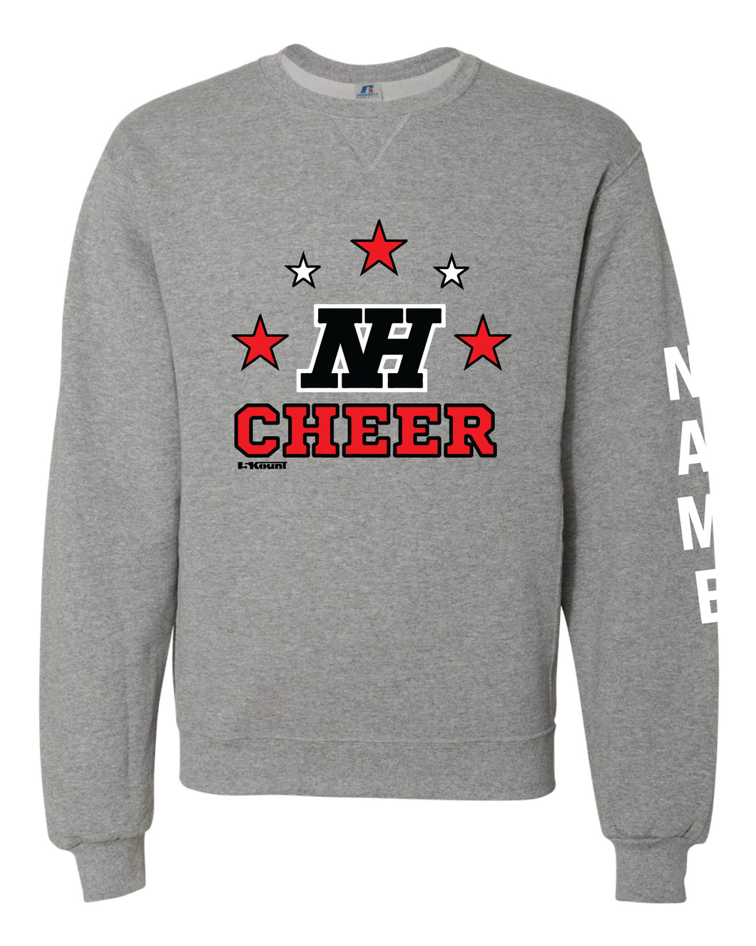 Highlands Cheer Russell Athletic Cotton Crewneck Sweatshirt Design 1 - Gray - 5KounT2018