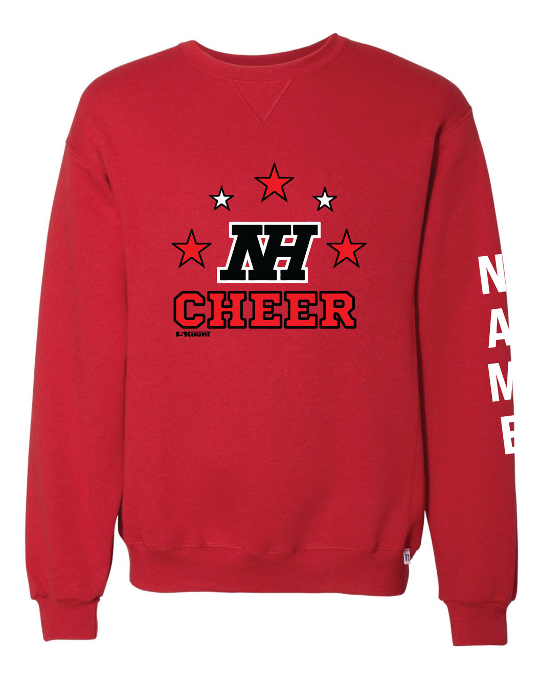 Highlands Cheer Russell Athletic Cotton Crewneck Sweatshirt Design 1 - Red - 5KounT2018