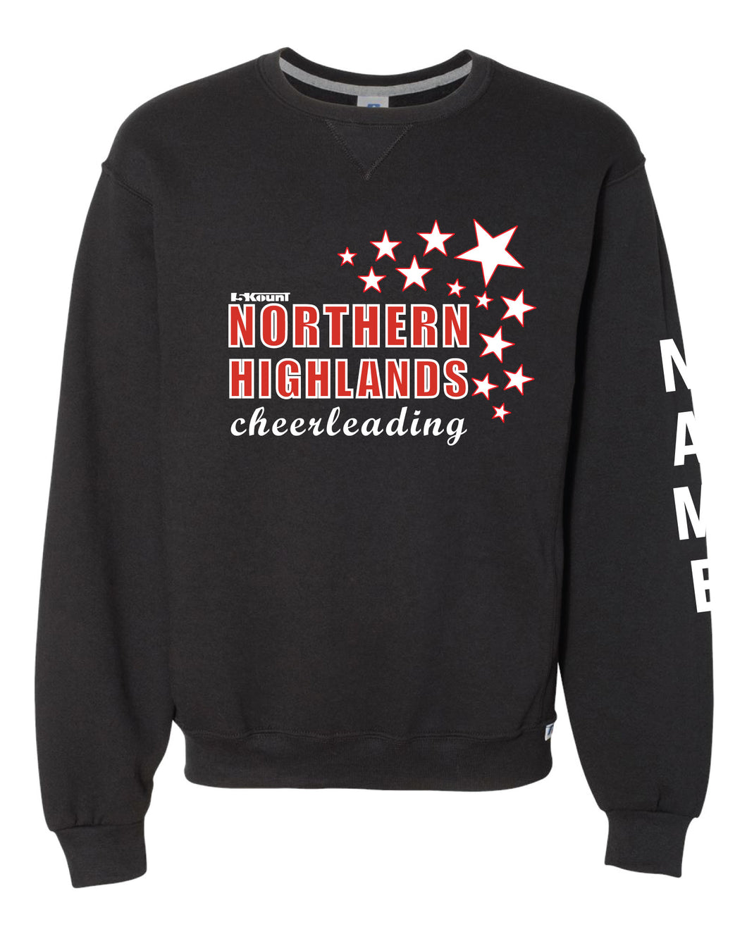 Highlands Cheer Russell Athletic Cotton Crewneck Sweatshirt Design 2 - Black - 5KounT2018