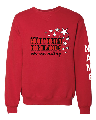 Highlands Cheer Russell Athletic Cotton Crewneck Sweatshirt Design 2 - Red - 5KounT2018