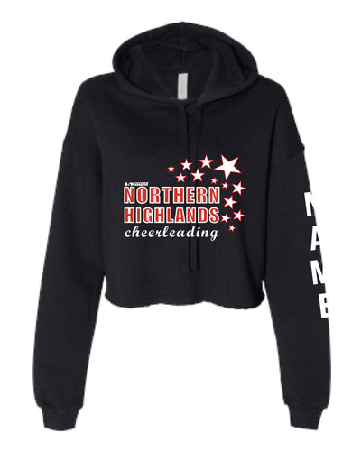 Highlands Cheer Cropped Cotton Hoodie Design 2 - Black - 5KounT2018