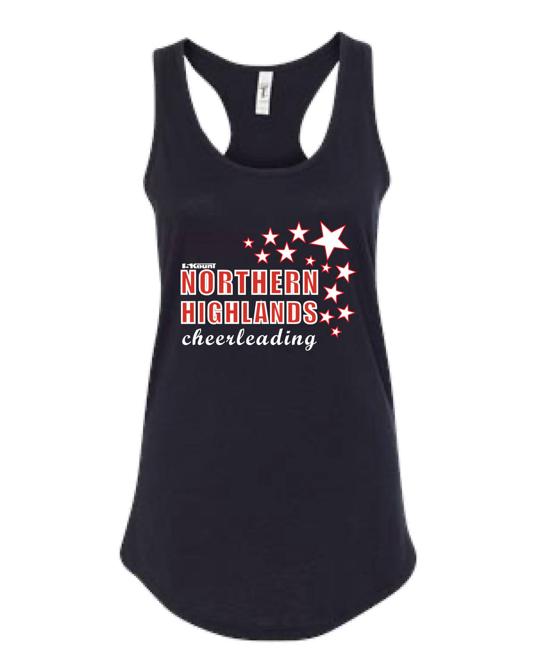 Highlands Cheer Ladies' Cotton Tank Top Design 2 - Black - 5KounT2018