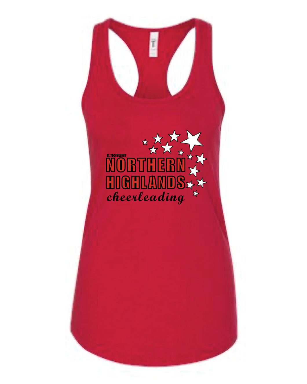 Highlands Cheer Ladies' Cotton Tank Top Design 2 - Red - 5KounT2018