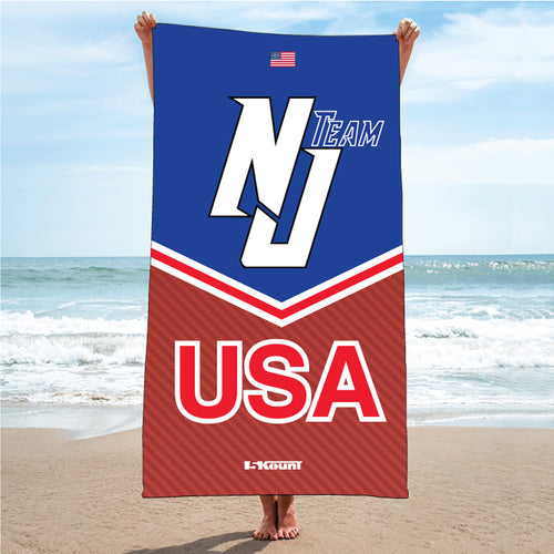 NJ Wrestling Team Sublimated Beach Towel - 5KounT2018