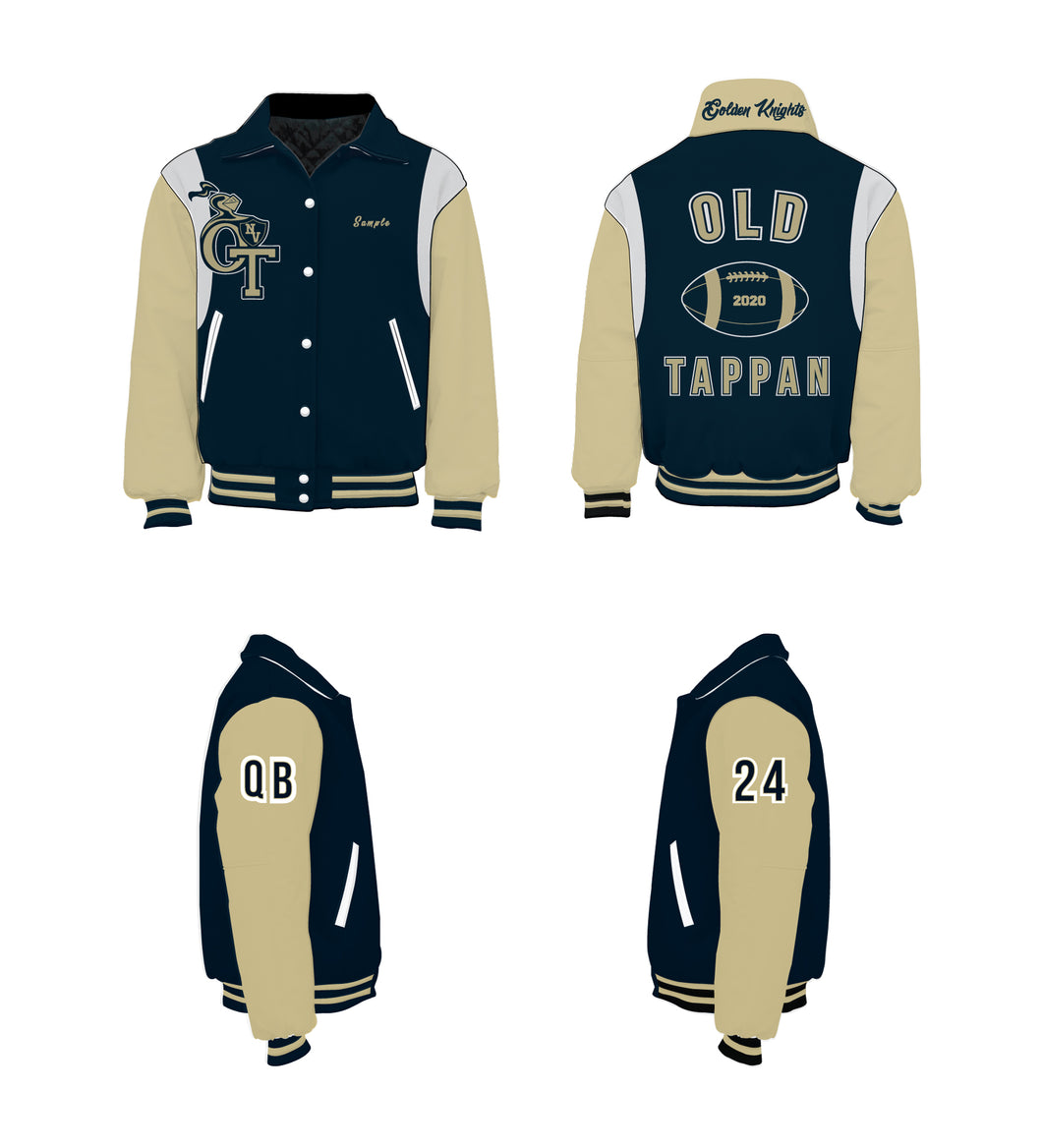 NVOT Golden Knights Varsity Jacket - Design 1 (Gold Sleeves)