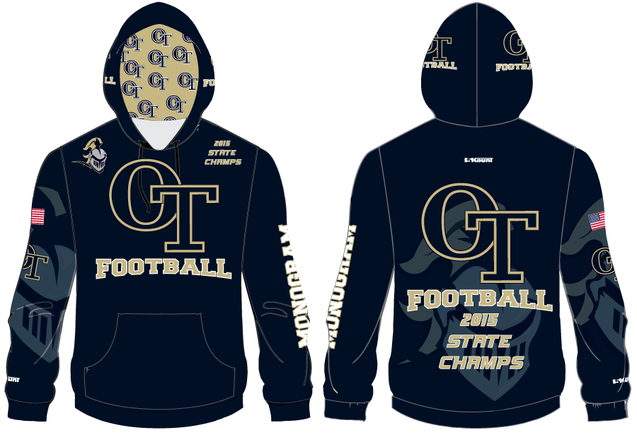 NVOT Football Sublimated Hoodie- 2015 STATE CHAMPS - 5KounT