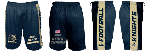NVOT Football Sublimated Shorts - 2015 CHAMPS - 5KounT