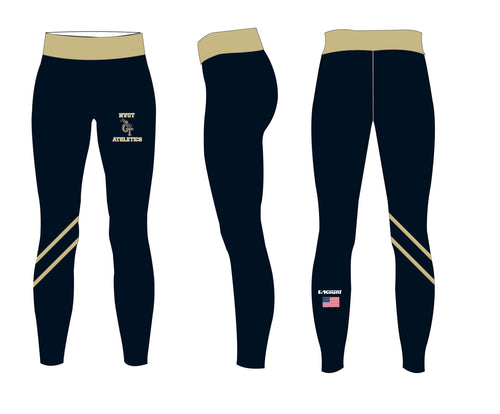 NVOT Athletics Sublimated Women's Leggings - Navy / Gold - 5KounT2018