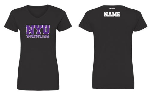 NYU Cotton Women's V-Neck Tee - Black - 5KounT2018