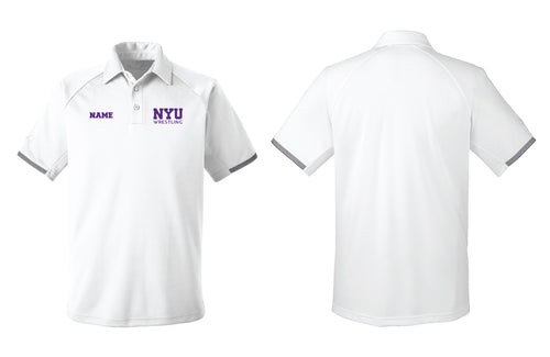 NYU Wrestling Under Armour Men's Corporate Rival Polo - White - 5KounT