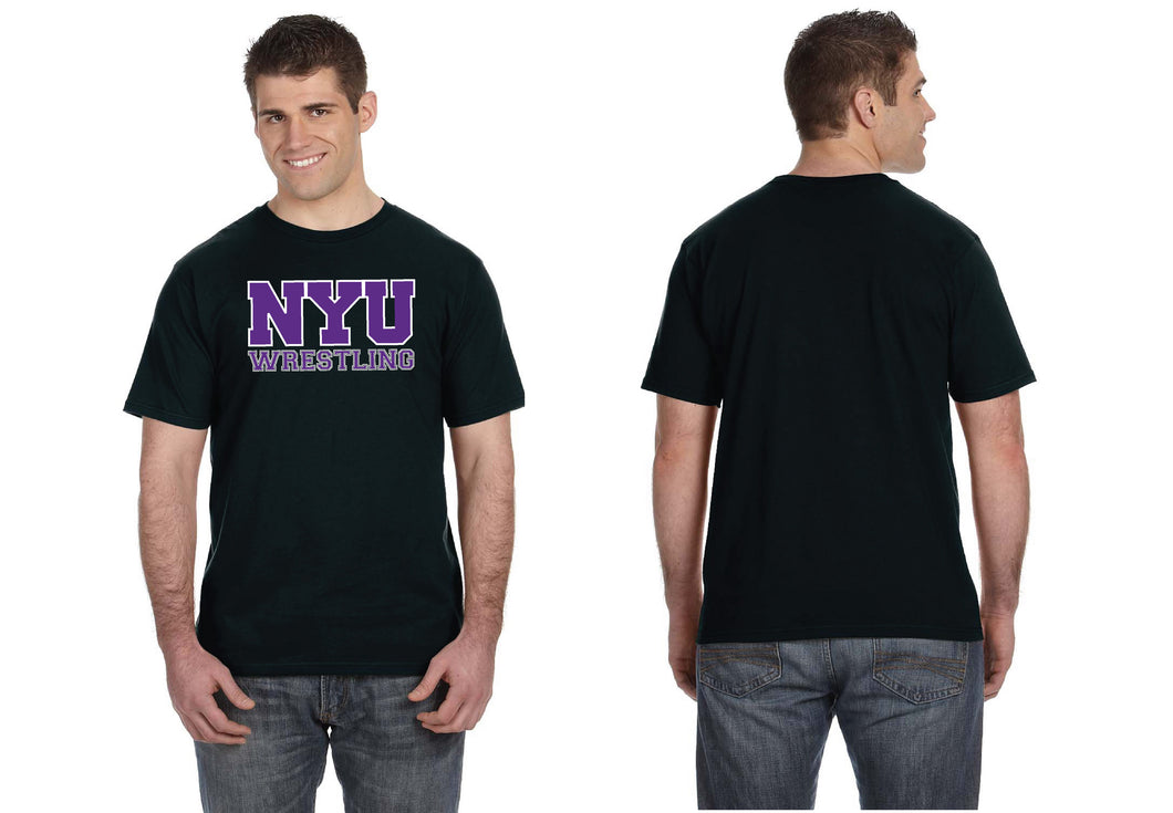 NYU Wrestling Short Sleeve Black Cotton - 5KounT