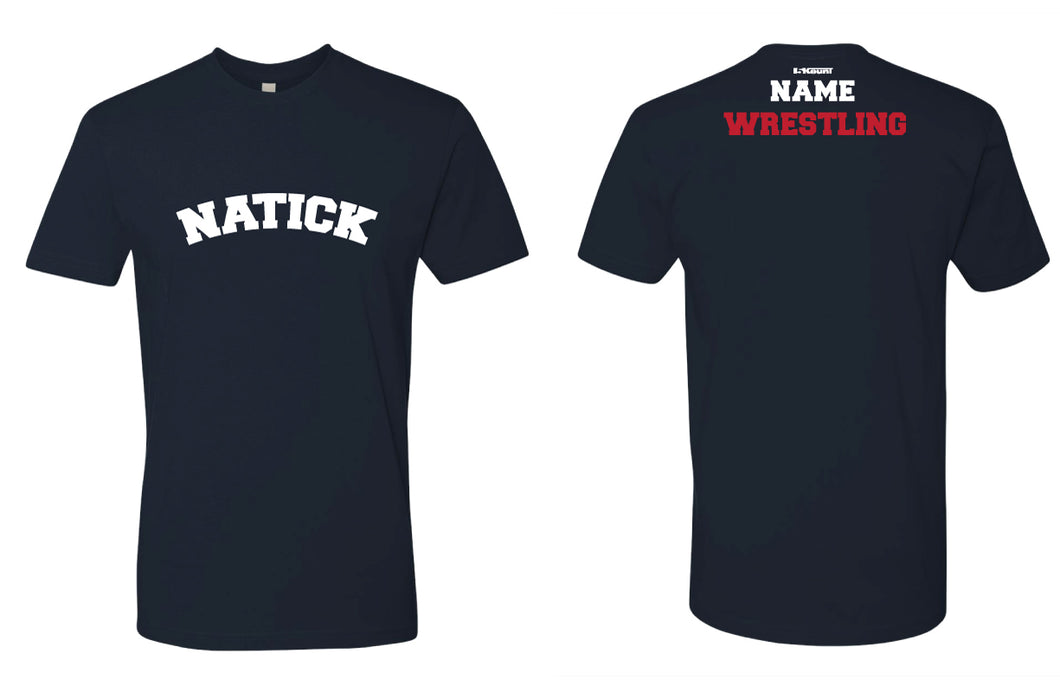 Natick High School Wrestling Cotton Crew Tee - Navy - 5KounT