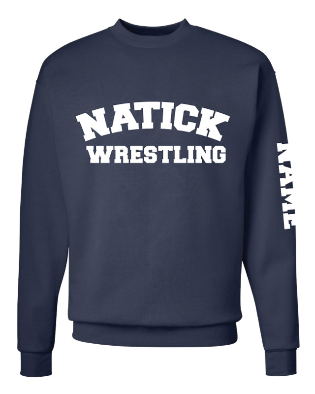 Natick High School Wrestling Crewneck Sweatshirt - Navy - 5KounT