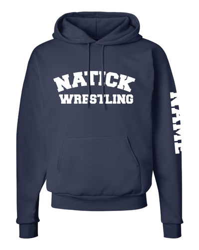 Natick High School Wrestling Cotton Hoodie - Navy - 5KounT