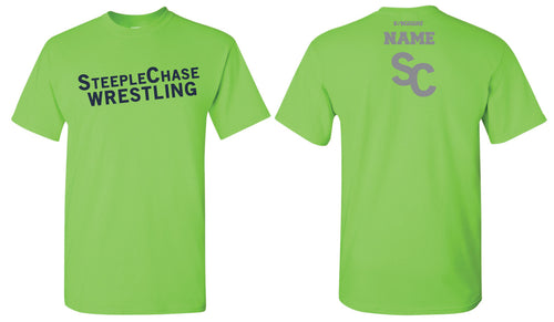 Steeplechase Wrestling Cotton Crew Tee - Neon green - 5KounT