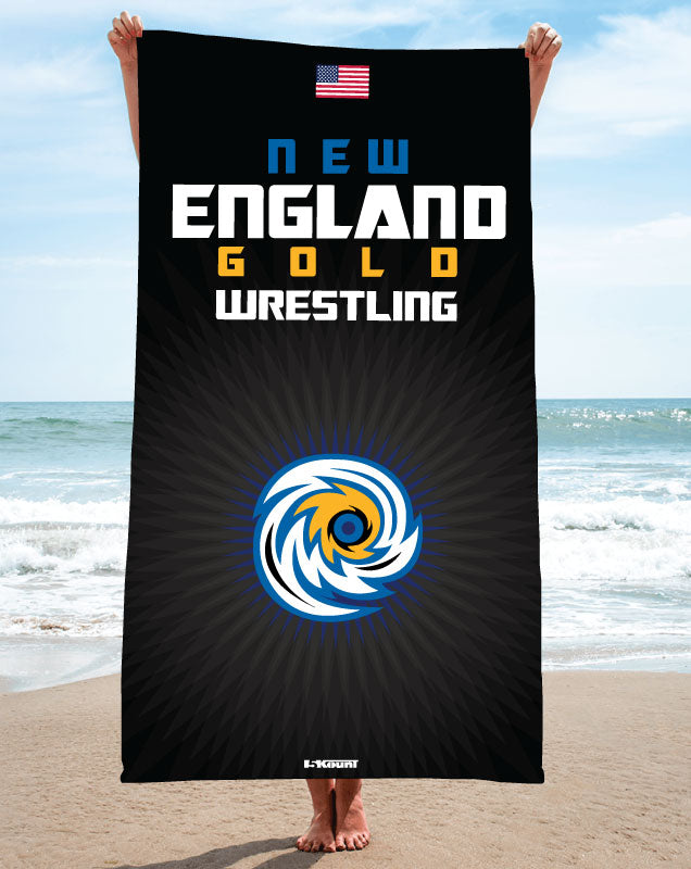 New England Gold Wrestling Sublimated Beach Towel - 5KounT2018