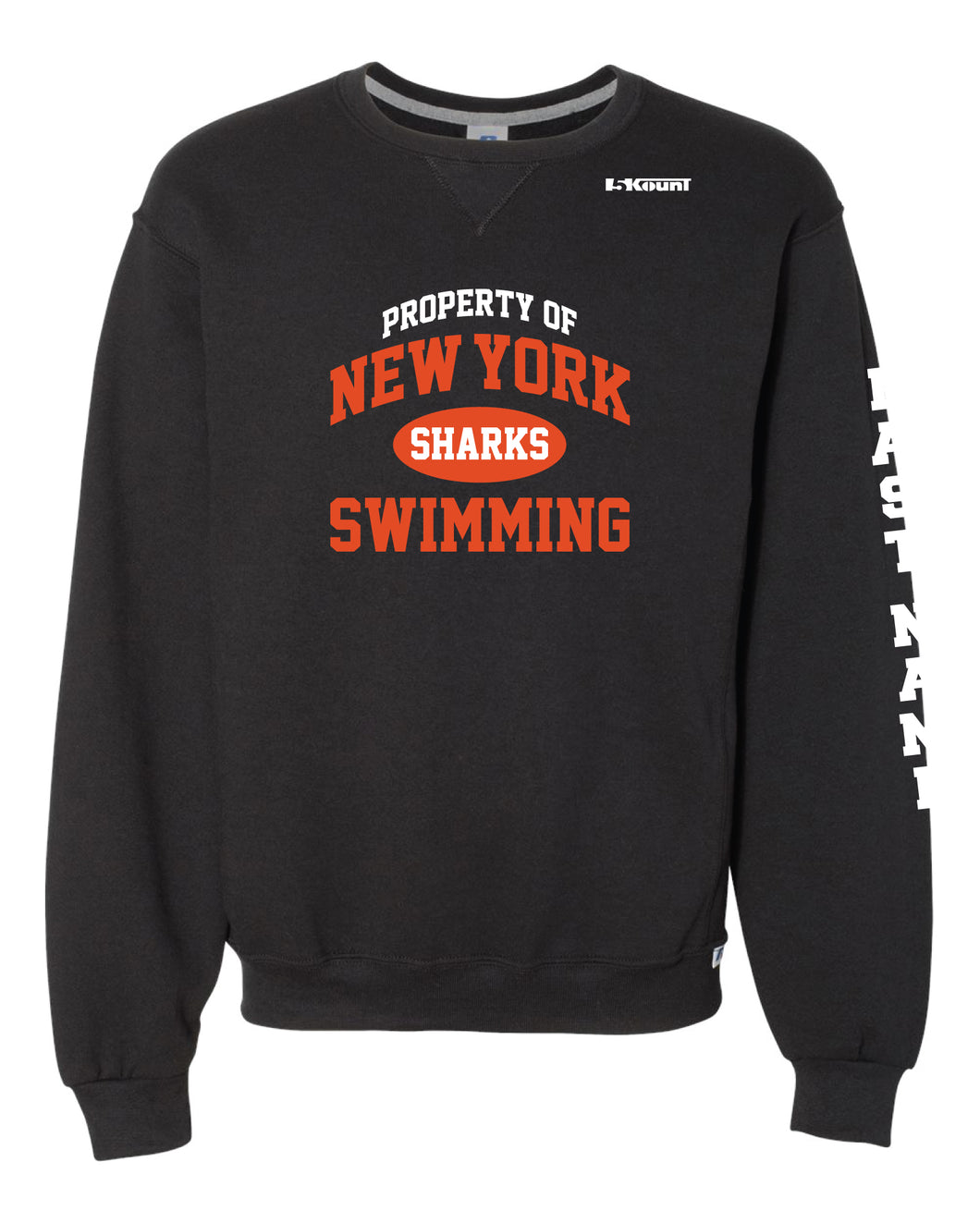New York Sharks Russell Athletic Cotton Crewneck Sweatshirt v2 - Black - 5KounT2018