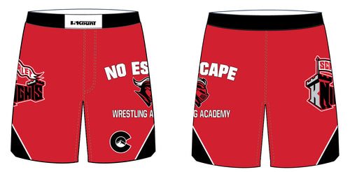 No Escape Wrestling Academy Sublimated Fight Shorts - Red/Black - 5KounT2018