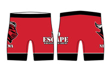 No Escape Wrestling Academy Sublimated Compression Shorts - Red and Black Design 2