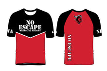 No Escape Wrestling Academy Sublimated Fight Shirt - Red and Black Design 2