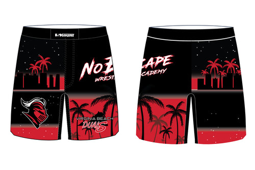 No Escape Wrestling Academy Sublimated Fight Shorts - Black Design 3