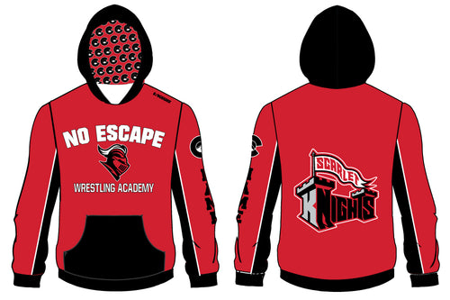No Escape Wrestling Academy Sublimated Hoodie - Red/Black - 5KounT2018
