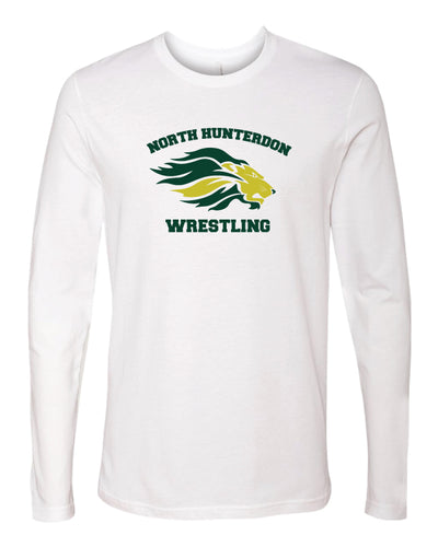 North Hunterdon Wrestling Unisex Long Sleeve Cotton Crew - White - 5KounT