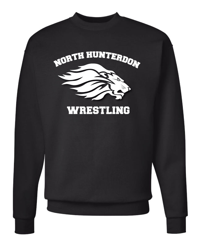 North Hunterdon Wrestling Crewneck Sweatshirt - Black - 5KounT
