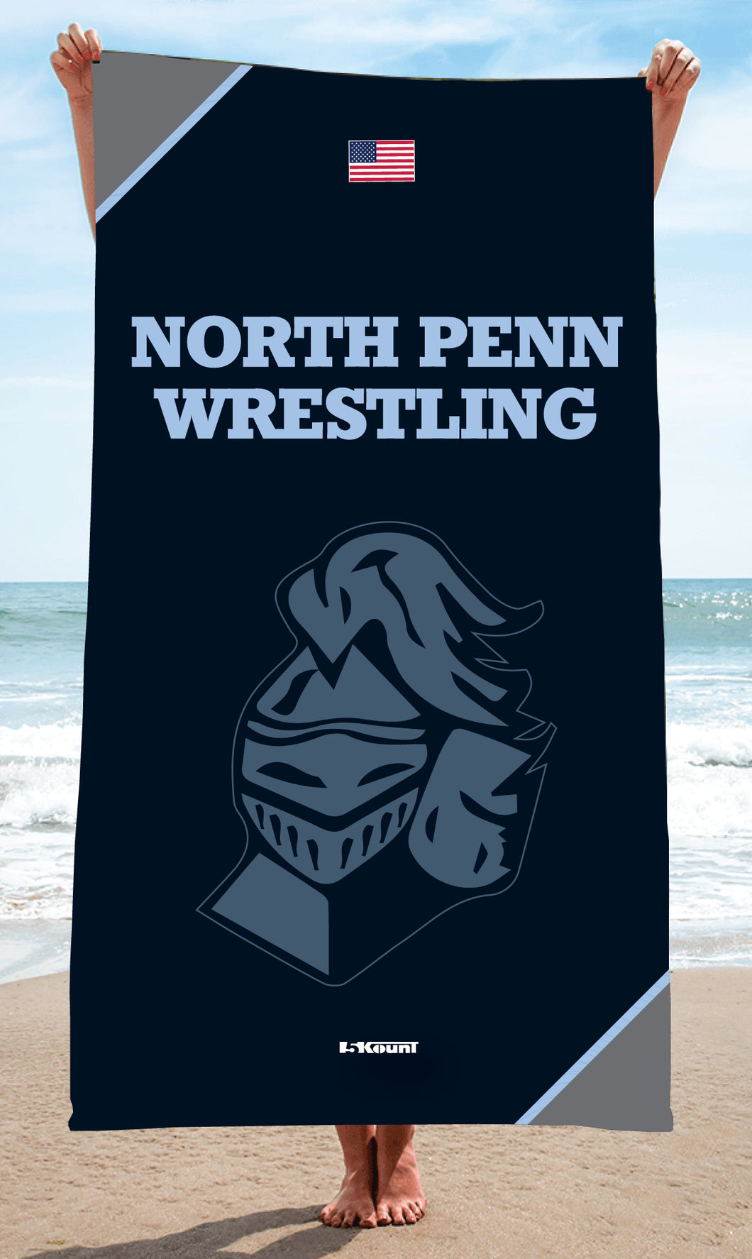 North Penn Wrestling Sublimated Beach Towel - 5KounT2018