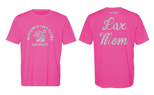 Northwestern Lacrosse Glitter Cotton Unisex Crew MOM Tee - 5KounT2018