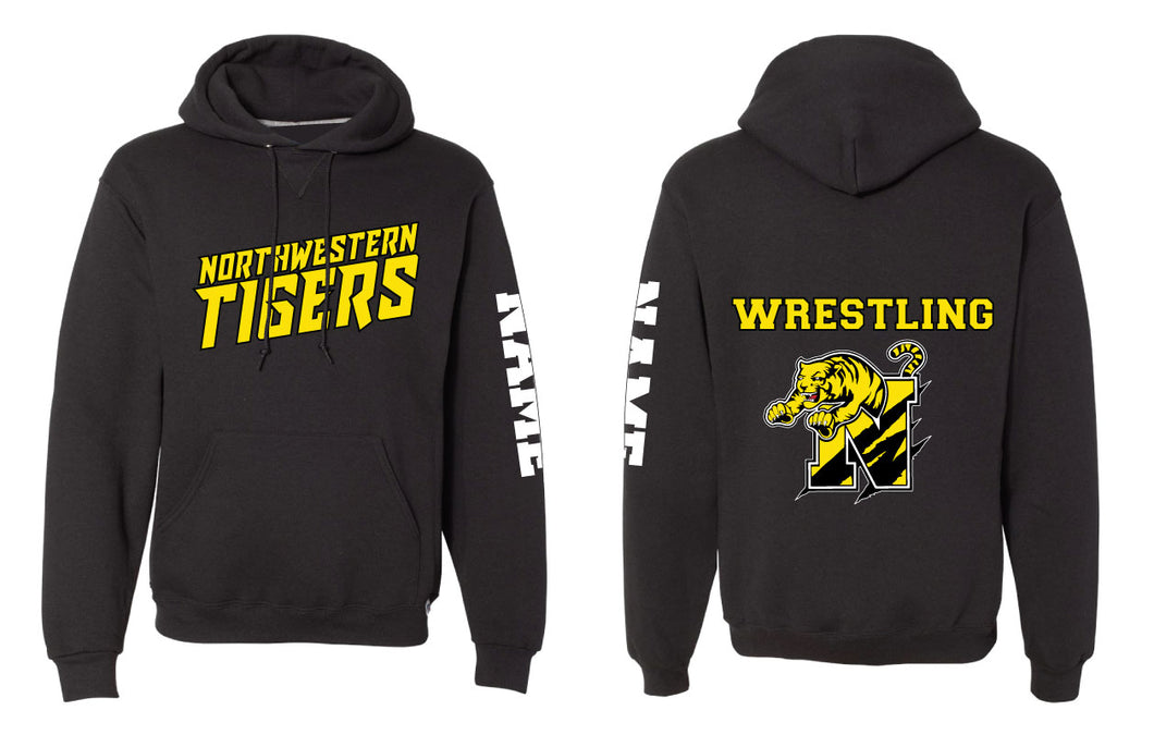 Northwestern Tigers Wrestling Russell Athletic Cotton Hoodie - Black - 5KounT2018