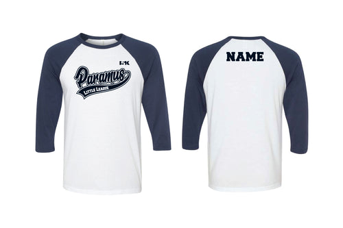 Paramus Baseball 3/4 Sleeve Unisex League Shirt - Navy/White - 5KounT