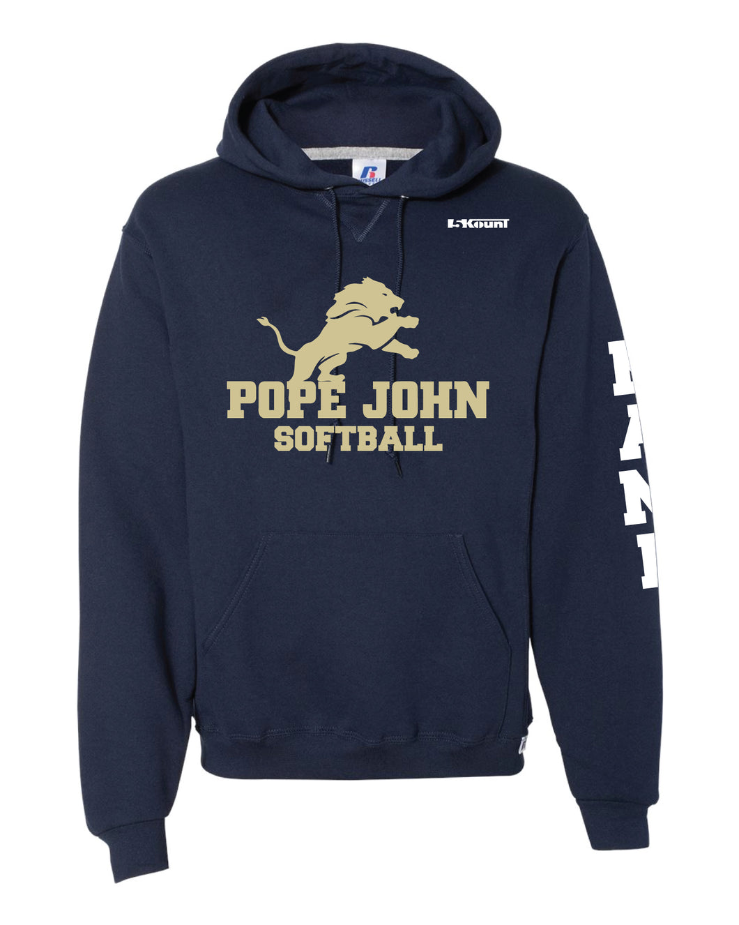 Pope John Softball Russell Athletic Cotton Hoodie - Navy - 5KounT2018