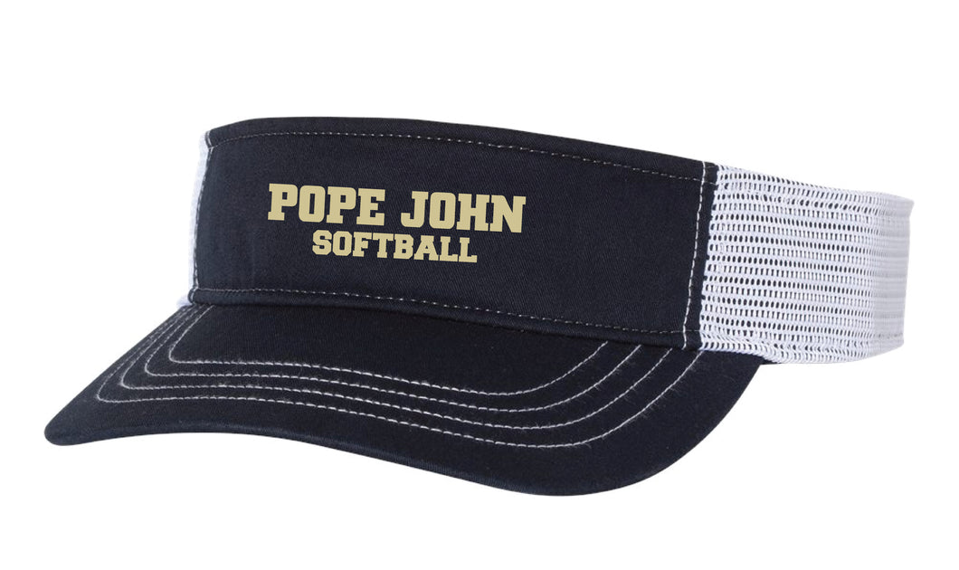 Pope John Softball Visor Hat - Navy - 5KounT2018