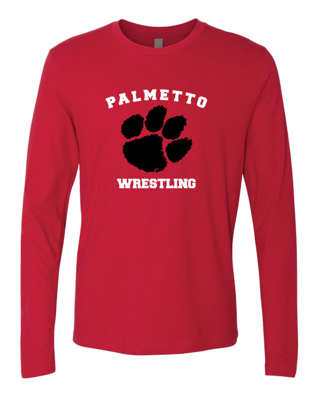 Palmetto HS Wrestling Long Sleeve Cotton Crew - Red - 5KounT