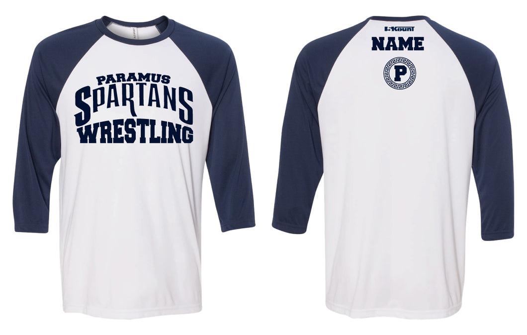 Paramus Wrestling Baseball Shirt - White/Navy - 5KounT