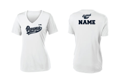 Paramus Baseball Performance Ladies V neck League Tee- White - 5KounT