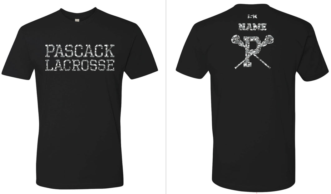 Pascack LAX Black Cotton Crew Tee - Black - 5KounT