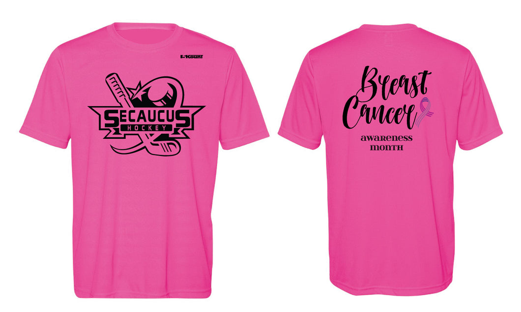 Secaucus Hockey DryFit Performance Tee Cancer Awarness Month -  Sport Charity Pink - 5KounT2018