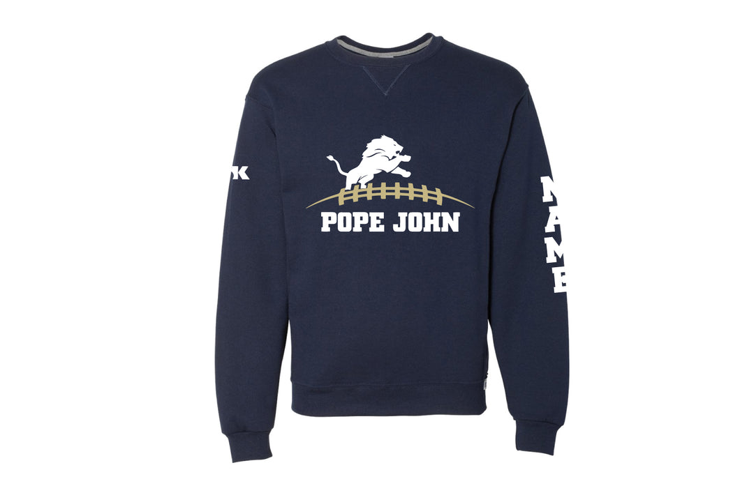 Pope John HS Football Cotton Crewneck Sweatshirt - Navy