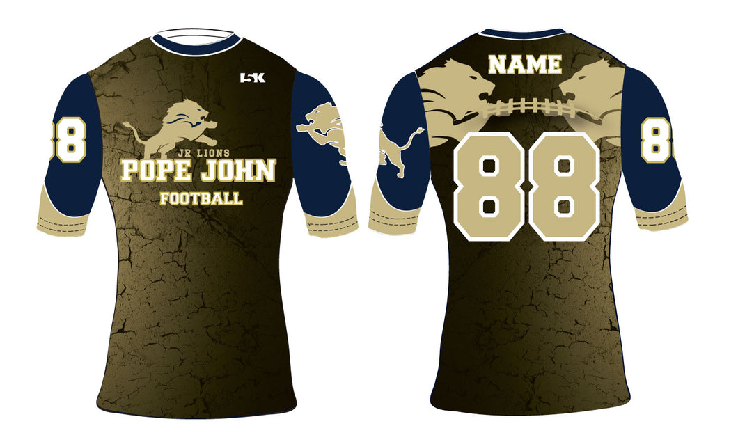 Pope John Jr. Lions Football Sublimated Compression Shirt - 5KounT