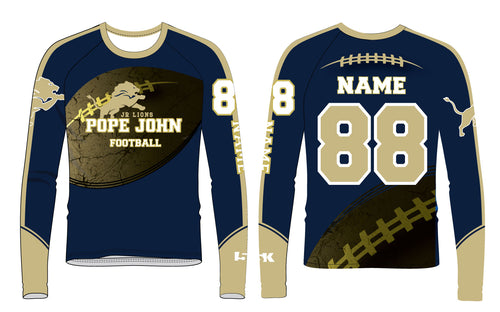 Pope John Jr. Lions Football Long Sleeve Compression Shirt - 5KounT