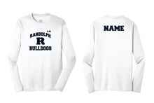 Randolph Football Bulldogs Long Sleeve Dryfit Performance Tee Desgin 3- White