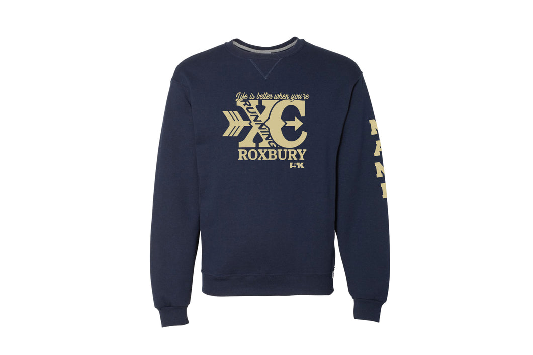 Roxbury Cross Country Russell Athletic Cotton Crewneck Sweatshirt - Navy - 5KounT
