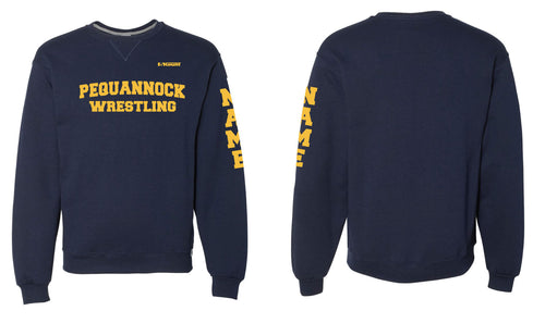 Pequannock Wrestling Russell Athletic Cotton Crewneck Sweatshirt - Navy - 5KounT2018