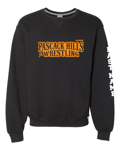 Pascack Hills Jr Wrestling Russell Athletic Cotton Crewneck Sweatshirt - Black - 5KounT2018
